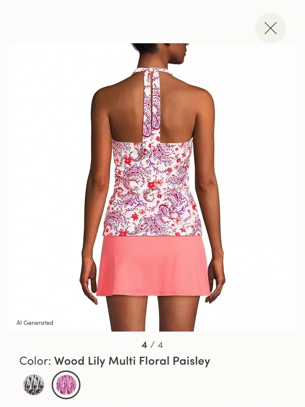Lands' End Swim Top in Paisley